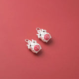 925 Sterling Silver Luck Cow Animals Charms DIY Jewelry Necklace Accessory