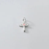 925 Silver Pink Angel DIY Jewelry Necklace Bracelet Accessory