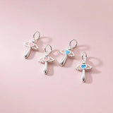 925 Silver Pink Angel DIY Jewelry Necklace Bracelet Accessory