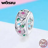 925 Silver Bird Charms Pendant Heart Beads Bracelet Necklace Jewelry