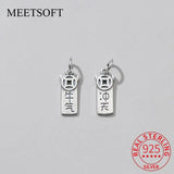 MEETSOFT S925 Sterling Silver Matte Cow Charm for DIY Jewelry