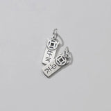 MEETSOFT S925 Sterling Silver Matte Cow Charm for DIY Jewelry