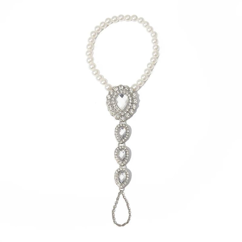 J.Shine Sexy Crystal Anklets for Women Pearl Chain Ankle Bracelet