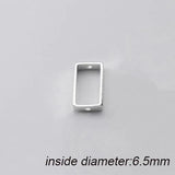 Classic S925 Sterling Silver Square Bead Frame Charms for DIY Jewelry Making
