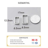 Classic S925 Sterling Silver Square Bead Frame Charms for DIY Jewelry Making