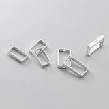 Classic S925 Sterling Silver Square Bead Frame Charms for DIY Jewelry Making