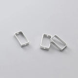 Classic S925 Sterling Silver Square Bead Frame Charms for DIY Jewelry Making
