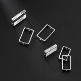 Classic S925 Sterling Silver Square Bead Frame Charms for DIY Jewelry Making