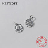 Vintage 925 Sterling Silver Round Charms for DIY Necklace Bracelet
