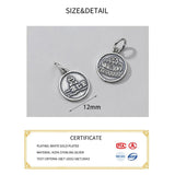 Vintage 925 Sterling Silver Round Charms for DIY Necklace Bracelet