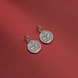 Vintage 925 Sterling Silver Round Charms for DIY Necklace Bracelet