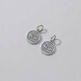 Vintage 925 Sterling Silver Round Charms for DIY Necklace Bracelet