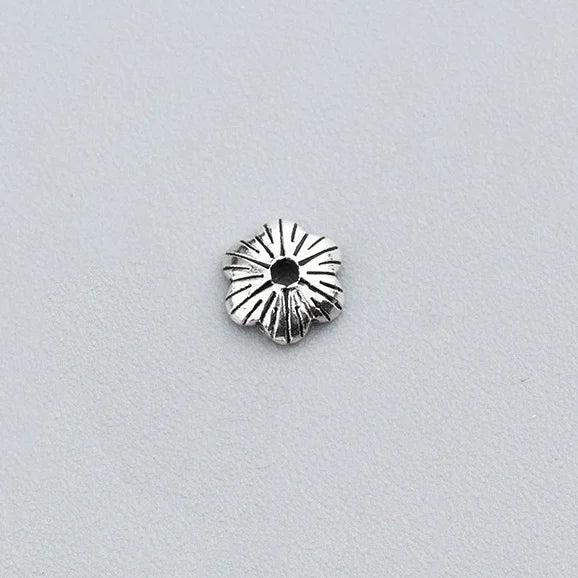 10pcs 925 Sterling Silver 6mm Flower Bead Caps DIY Fine Jewelry Accessory