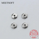 10pcs 925 Sterling Silver 6mm Flower Bead Caps DIY Fine Jewelry Accessory