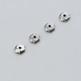 10pcs 925 Sterling Silver 6mm Flower Bead Caps DIY Fine Jewelry Accessory