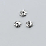 10pcs 925 Sterling Silver 6mm Flower Bead Caps DIY Fine Jewelry Accessory
