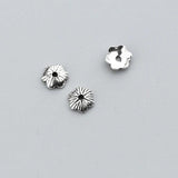 10pcs 925 Sterling Silver 6mm Flower Bead Caps DIY Fine Jewelry Accessory