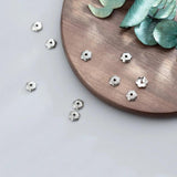 10pcs 925 Sterling Silver 6mm Flower Bead Caps DIY Fine Jewelry Accessory