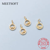 925 Sterling Silver Zircon Stars Charm for DIY Necklace