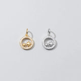 925 Sterling Silver Zircon Stars Charm for DIY Necklace