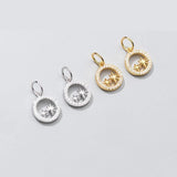 925 Sterling Silver Zircon Stars Charm for DIY Necklace