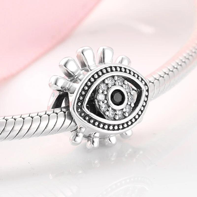 925 Silver Eye CZ Beads for Charm Bracelet