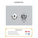 10pcs S925 Sterling Silver 6mm Flower Bead Caps DIY Fine Jewelry Accessory