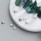 10pcs S925 Sterling Silver 6mm Flower Bead Caps DIY Fine Jewelry Accessory