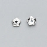 10pcs S925 Sterling Silver 6mm Flower Bead Caps DIY Fine Jewelry Accessory