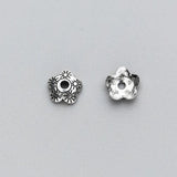10pcs S925 Sterling Silver 6mm Flower Bead Caps DIY Fine Jewelry Accessory