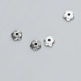 10pcs S925 Sterling Silver 6mm Flower Bead Caps DIY Fine Jewelry Accessory