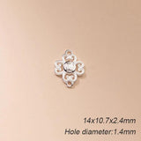 925 Sterling Silver Blessing Hollow Double hole Charms DIY Jewelry Accessory