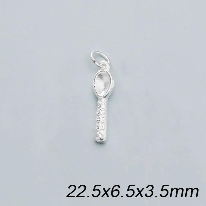 999 Silver Baby Spoon Letter Charms DIY Jewelry Findings