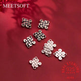 925 Sterling Silver Chinese Knot Double Hole Charms for DIY Jewelry Making