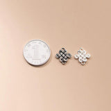 925 Sterling Silver Chinese Knot Double Hole Charms for DIY Jewelry Making