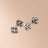 925 Sterling Silver Chinese Knot Double Hole Charms for DIY Jewelry Making