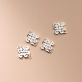 925 Sterling Silver Chinese Knot Double Hole Charms for DIY Jewelry Making