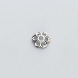 5pcs/lot 925 Sterling Silver Flower Charms Bead Caps DIY Jewelry Accessory