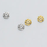 5pcs/lot 925 Sterling Silver Flower Charms Bead Caps DIY Jewelry Accessory