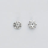 5pcs/lot 925 Sterling Silver Flower Charms Bead Caps DIY Jewelry Accessory
