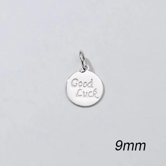 925 Silver Good Luck Letter Charms for DIY Jewelry Making