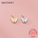 Romantic 925 Silver Zircon Butterfly Charms DIY Necklace Decoration