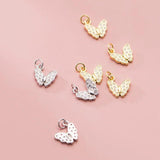Romantic 925 Silver Zircon Butterfly Charms DIY Necklace Decoration