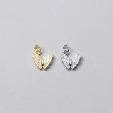 Romantic 925 Silver Zircon Butterfly Charms DIY Necklace Decoration