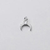 925 Silver Moon Zircon Charms for DIY Necklace
