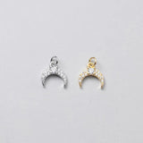 925 Silver Moon Zircon Charms for DIY Necklace