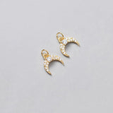 925 Silver Moon Zircon Charms for DIY Necklace