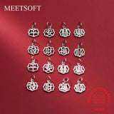 925 Sterling Silver Chinese Luck Charms DIY Jewelry Accessory