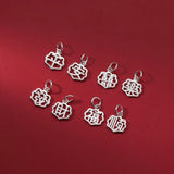 925 Sterling Silver Chinese Luck Charms DIY Jewelry Accessory