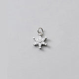 925 Silver Snowflake Zircon Charm for DIY Jewelry
